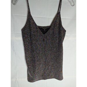NWT EXPRESS Black Rainbow SPARKLE Tank Top Y2K Whimsigoth Glitter Retro Sz S